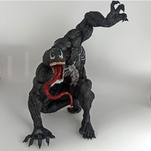 Venom Figure 1/4 Scale Painted Figure Squatting Battle Version Statue Venom Action Figure Toy 34cm