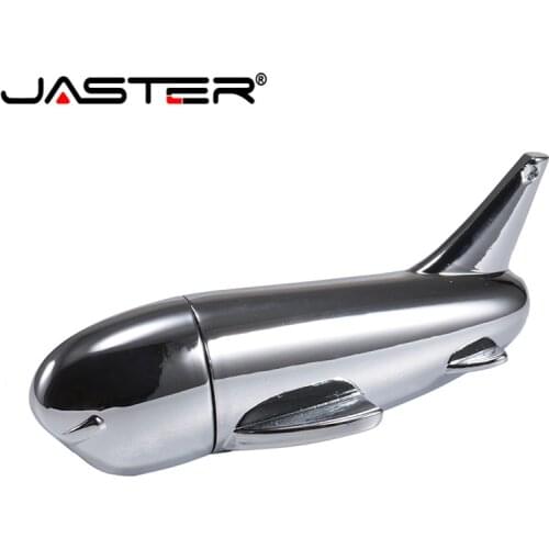 JASTER Custom LOGO New Silver Metal Air Plane Pattern Usb 2.0 Memory Stick Flash Pen Drive for Air Plane Company