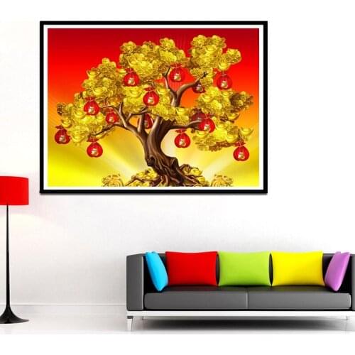 Money Tree Diy Diamond Painting Full Square Diamond Mosaic Diamond Embroidery Cross Stitch Kit Home Living Room Decorative Art