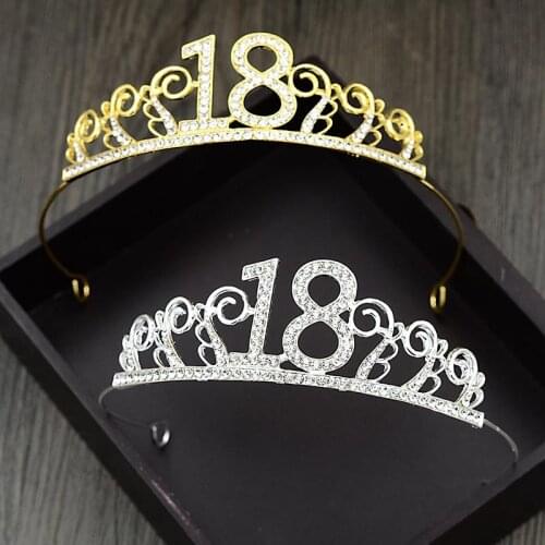 Hot Sale Crystal Tiara Crown Hairband for Cake Decoration The Debutante Ball Women Girl 18 Birthday Party Headwear Hair Jewelry
