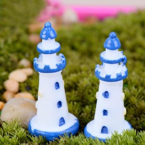 Lighthouse European Castle Miniature Fairy Garden Home Houses Decoration Mini Craft Micro Landscaping Decor DIY Accessories D3