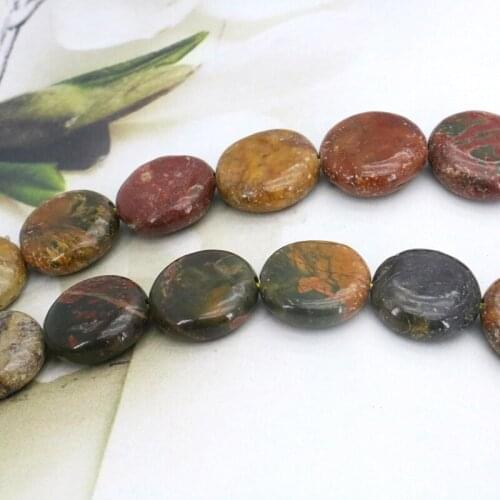 Coin shape multicolor picasso loose beads 14mm 15" DIY stone beads women jewelry making design best selling