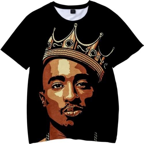 Mens T-shirt Fashion Tupac 2pac 3D Print Funny Tshirt Men Summer Casual Male T Shirt Hipster Hip-hop Shirt Kids Streetwear