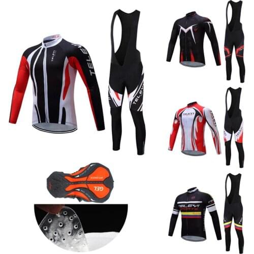 Mens Sun-proof Cycling Jersey Set 2021 Pro Road Bike Clothing Long Blouse BIB Pants Male Bicycle Clothes MTB Uniform Dress Kit