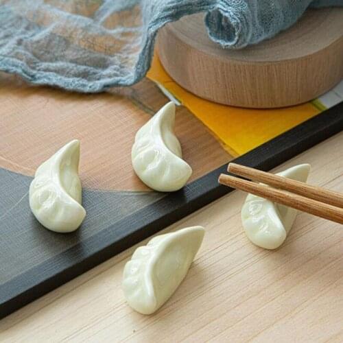 New Arrive Ceramic Crafts Chopstick Rest Shelf Support Household Kitchen Tableware Simulation Dumplings Chopstick Holder Stand