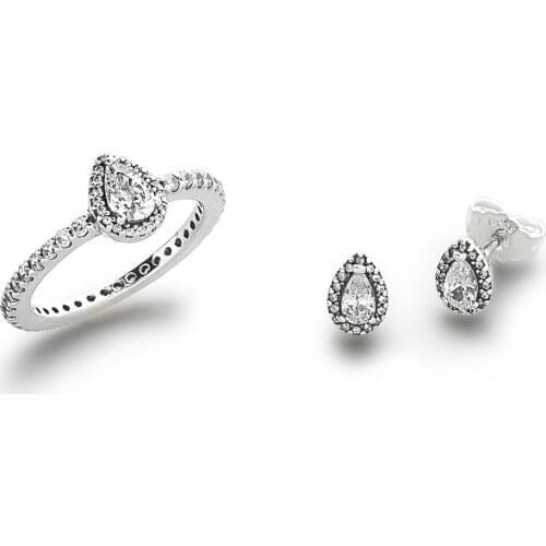 NEW 2019 100% 925 Sterling Silver Forever Yours Jewellery Set Charms rings Wedding Fit DIY Original Jewellery Gift A Set