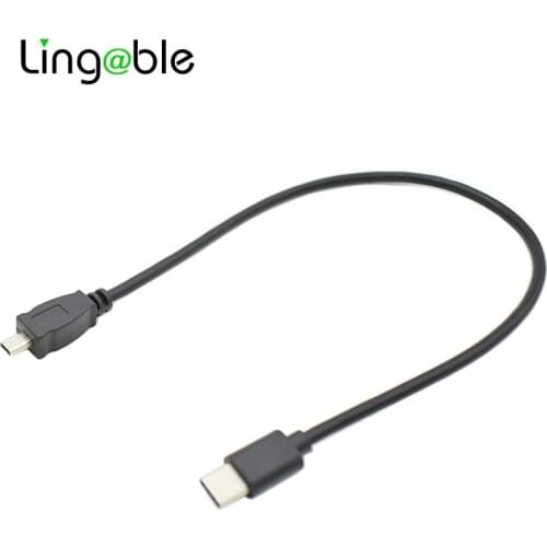 Lingable USB Type C Male to Mini 8Pin USB 2.0 Camera Converter OTG Cable Cord 30CM for Nikon Panasonic USB-C to Mini USB 8 Pin