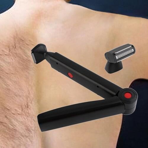 Rechargeable Long Handle Foldable Electric Back Hair Shaver Razor Trimmer Painless Hair Removal Groomer