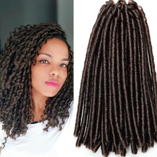 Full Star 1pcs 14 inch 70g Blonde Faux Locs Flod 30 roots Crochet Braids Low Temperature Fiber Hair Brown Black synthetic Hair