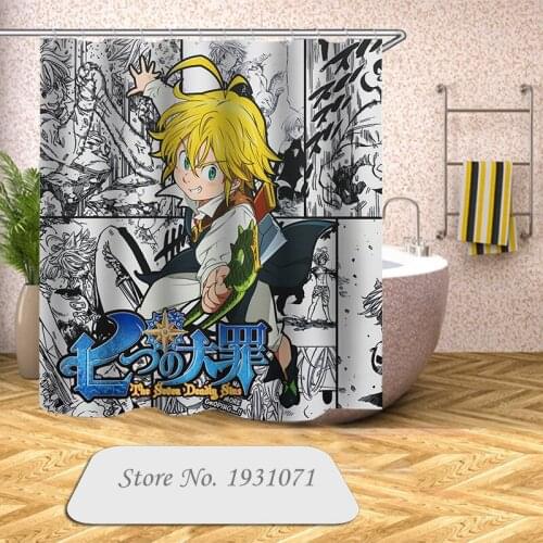 Popular Japanese Anime 3D Print Shower Curtain Polyester Fabric Bathroom Curtain Waterproof Hook Bath Curtain 05