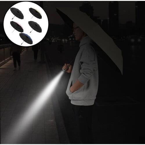 Portable Folding Umbrella for Rain Folable LED Flashlight Safety UV Protector Strong Umbrella For Men Women Camping Riding