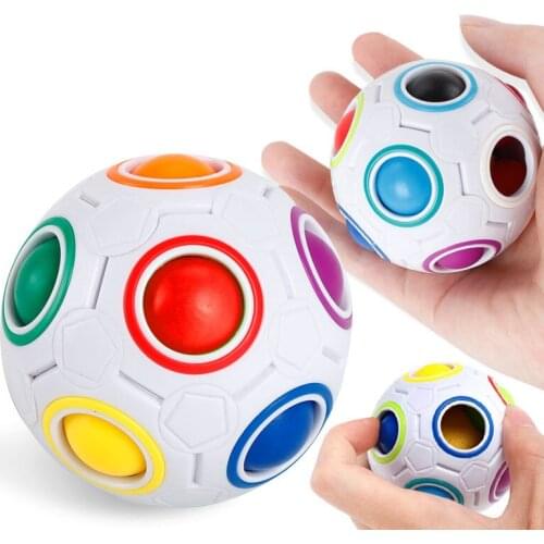 Rainbow mini Magic Ball Creative cube speed Puzzle ball children educational funny finger toys for kids