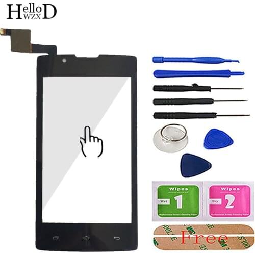 New For Fly FS401 Front Outer Screen Glass Digitizer Front Touch Screen For Fly FS401 Cover Lens Glass Sensor + Adhesive Tools