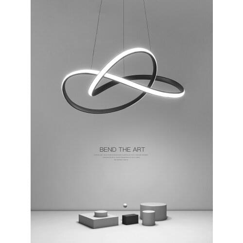 Modern Minimalist Led Chandelier Creative Dining Room Personality Living Room Art Bedroom Nordic Model Room Black/White Cafe