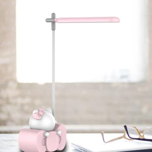 LED Desk Lamb Table Lamb with Night Light USB Rechargeable Dimmable Portable Light Cartoon Style Design
