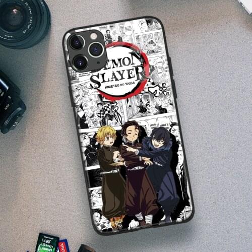 Tanjiro Zenitsu Inosuke Kimetsu No Yaiba Soft TPU Glass Phone Case for IPhone SE 6s 7 8 Plus X Xr Xs 11 12 Mini Pro Max Samsung