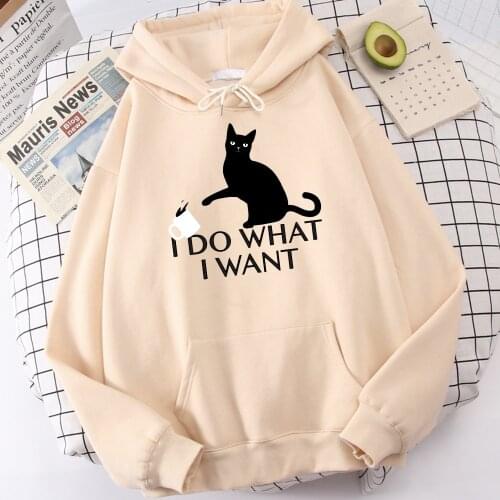I do what i want balck cats cute kawaii Mens Hoodies Autumn Winter Sweatshirt Fashion Hoodie Casual Sweatshirt Men Tracksuit