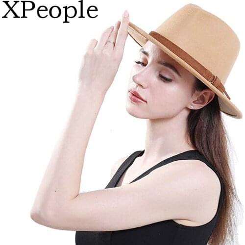 Women Belt Buckle Fedora Hat Vintage Wide Brim Fedora Hat with Belt Buckle Wide Brim with Belt