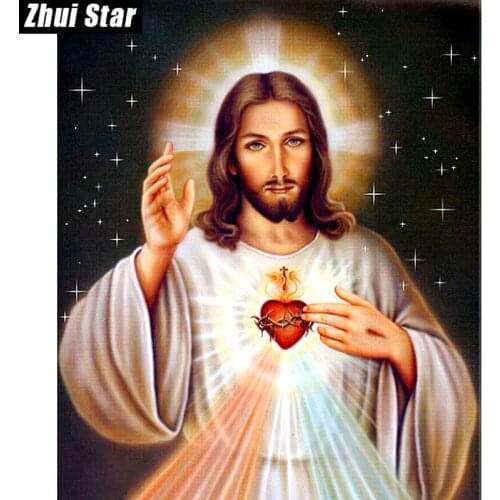 Zhui Star Full Square Diamond 5D DIY Diamond Painting "jesus cross" 3D Embroidery Cross Stitch Mosaic Painting Decor BK