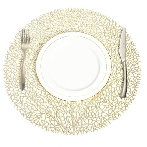 2021 PVC Hollow Insulation Coaster Pads Table Bowl Mats Home Christmas Decor Heat Resistant Placemat For Dining Table