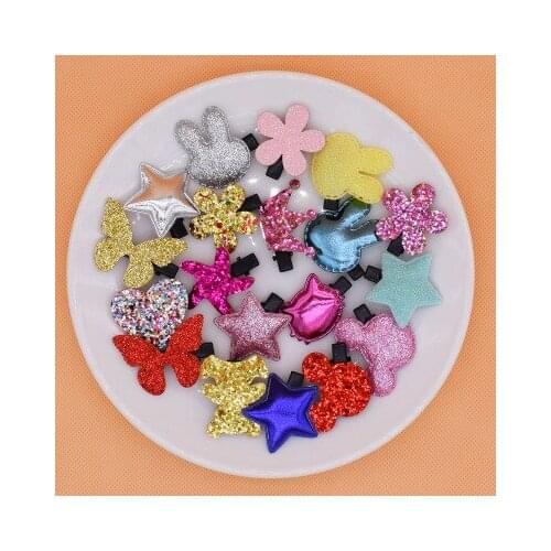 60pcs/lot Pet Crown butterfly Shining Stars Hairpin Dog Cat Hair Clips Pet Grooming Supplies Hair Accessories