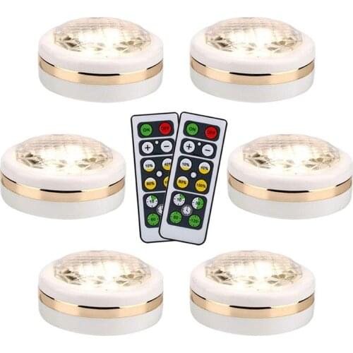 Wireless Led Puck Lights With Remote Control 6 Pack,Led Under Cabinet Lighting,Puck Lights Battery Operated,Closet Light,Under C