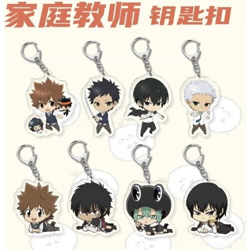 Keychain Bags HITMAN REBORN Man Key Chain Women Key Holder Cartoon Couples Keyring Sawada Tsunayoshi Pendant Acrylic Breloczek