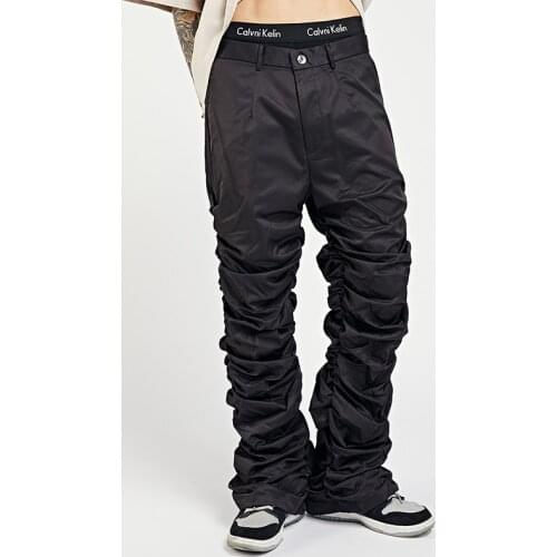 Hip Hop Retro Draped Straight White Black Mens Pants Loose Pleated Oversize Casual Trousers Harajuku Baggy Track Pants