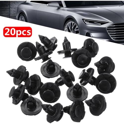 20Pcs Diameter 8mm Black Plastic Auto Fasteners Rivets Clips Vehicle Car Bumper Door Panel Fender Liner Clip Retainer For Nissan