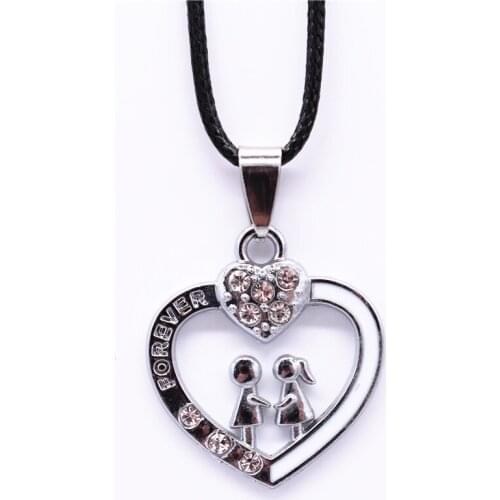 Hot Sale White Gold Metal Necklace Heart Pendant Accessories Women Men Jewelry Necklaces & Pendants