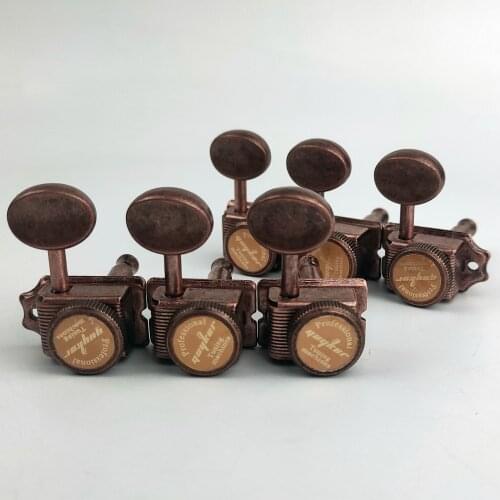 Guyker Vintage Guitar Lock String Tuners (6R) – Locking Tuning Key Pegs Machine Heads Replacement Parts for ST TL Style– Bronze