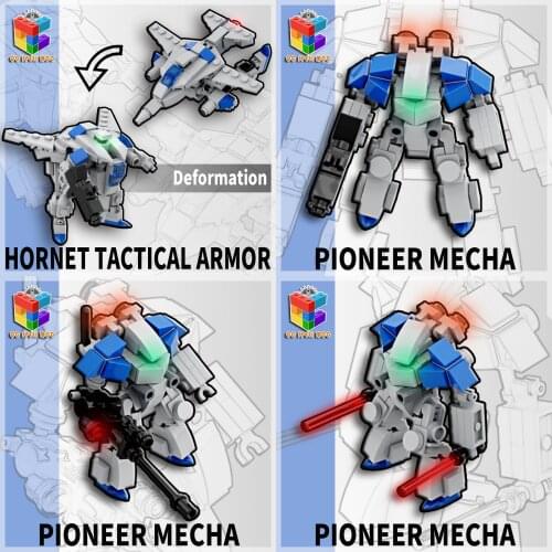 MOC Space Military Vanguard Mecha Squad Model Technical Building Blocks Soldiers Figures Bricks Toys For Boys