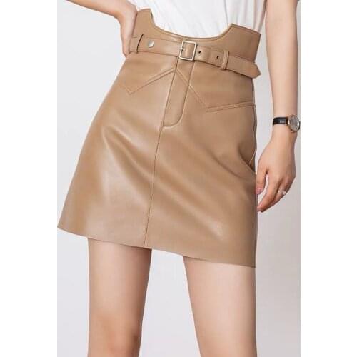 Leather skirt pancil mini sexy short skirt Fashion Womens Wear in 2019 wrap korean blcke high waist skirts