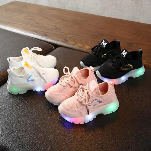 High Quality LED Light Breathable Mesh Kids Sneaker Children Shoes Casual Baby Kids Sport Shoes Toddler Running Shoes Walking
