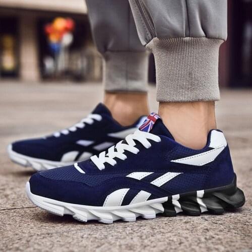 Men Running Shoes Autumn PU leather Blade Sneakers High Quality Outdoor Light Breathable Sport Athletic Men Shoes Male Sneakers