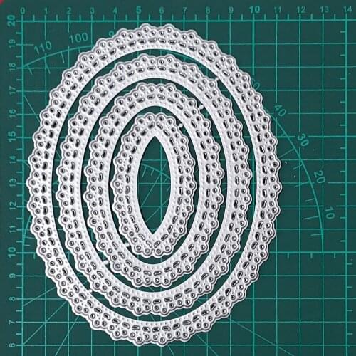 Circle Oval Metal Cutting Dies Basic Frame For Christmas Scrapbook Paper Craft Knife Mould Blade Punch Stencils Dies 2020 New