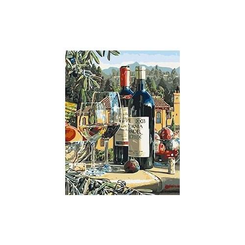 MaHuaf-W483 wine still life coloring by numbers DIY digital Hand-painted canvas painting for home decor