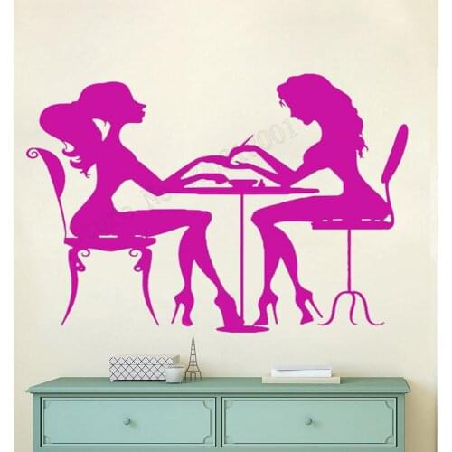 Art Salon Sticker Girls Women Wall Decoration Nails Art Polish Manicure pedicure Beauty Salon Colorful Design Poster Mural LY52