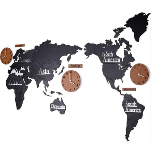 The World Map Wall Clocks Home Hotel Wall Decoration Supplies DIY Living Room Wall Sticker Map Watches Unique Clock Gifts