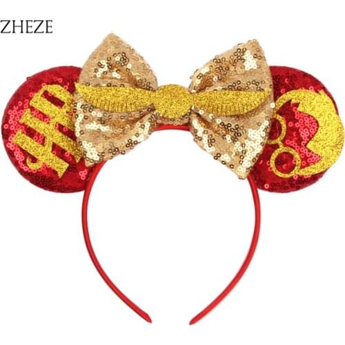 2021 New Mouse Ears Bow Headband Cartoons Glitter Hairband Girls Brithday Party Festival DIY Hair Accessories