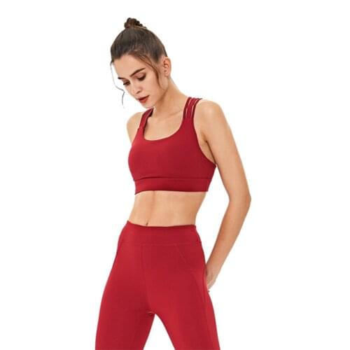 Summer new sports fitness underwear women beauty back cross yoga bra clothes sexy bra fast dry breathable gather shockproof