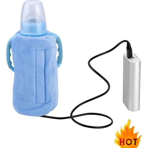New USB Baby Bottle Warmer Portable Travel Milk Warmer Infant Feeding Bottle Heated Cover Insulation Thermostat Food Heater