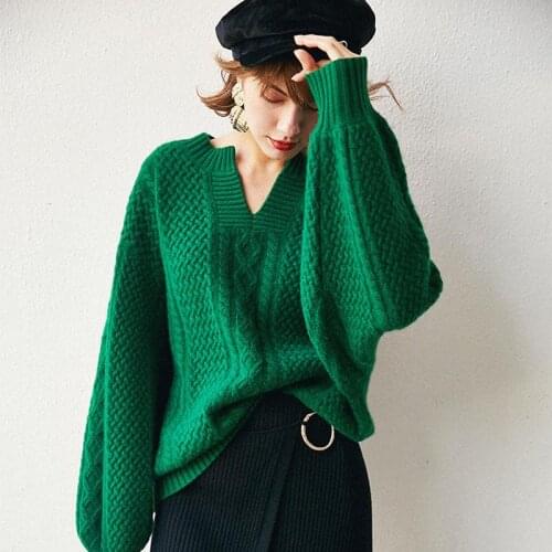 New Arrival Cashmere Wool Blended Knitted Sweater Women Tops Turtleneck Autumn Winter Female Pullover Loose Casual Warm Sweater