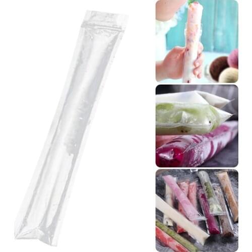 Disposable DIY Ice Pop Molds Bags Zip-Top Ice Popsicle Pouch Foldable Funnel for Yogurt Candy Freeze Pops