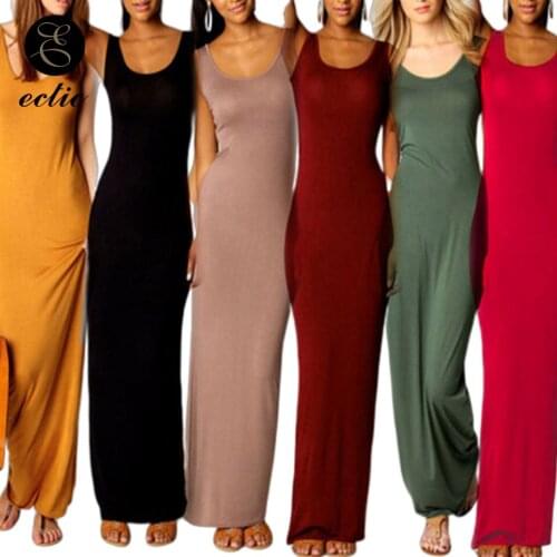 Plain Long Plus Size Dress Elegant Maxi Sukienka Casual Wear Sundresses Robe Femme Ete 2021 New Fashion Loose Women Sleeveless