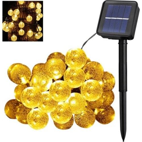 Outdoor Solar Light 20/50 LED Crystal Ball Solar Garland Solar Led Light Outdoor Fairy Lights New Year Christmas Decorations