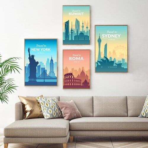 City Landscape Building Canvas Painting Travel To BeiJing Wall Art Posters Prints Wall Pictures for Living Room Home Cuadros