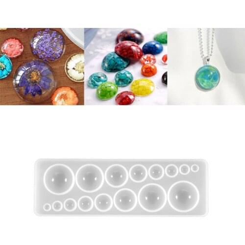 1 Pcs Half Ball Gem Silicone Molds Oblate Cabochon Pendant Charms Epoxy Resin Mold For DIY Necklace Jewelry Making Crafts Supply