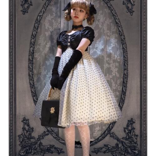 Sweet Lolita Dress Daily French Retro Polka Dot Princess Vintage Dress Elegant Dress Victorian Gothic Dress Girl
