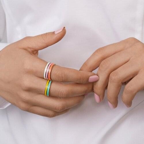 Simple Fashion Women Ring Smooth Rings Jewelry Girl Wedding Party Ring Valentine Gift Couples Rings Accessories